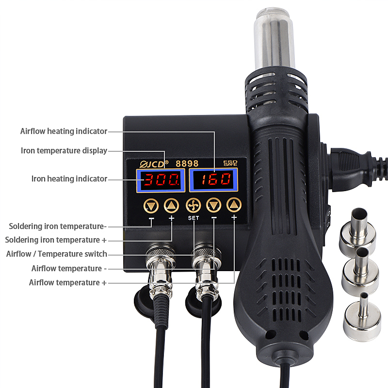 JCD 2 in 1 750W Soldering Stat - 2 In 1 Soldering Rework Station 750W 评论和价格