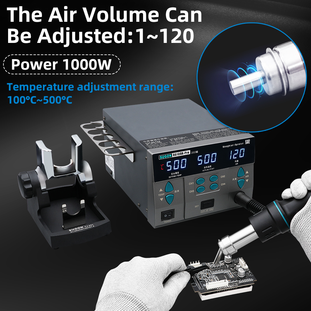 SUGON 8610DX Pro 1000W Hot Air - Infrared Bga Rework Station 评论和价格