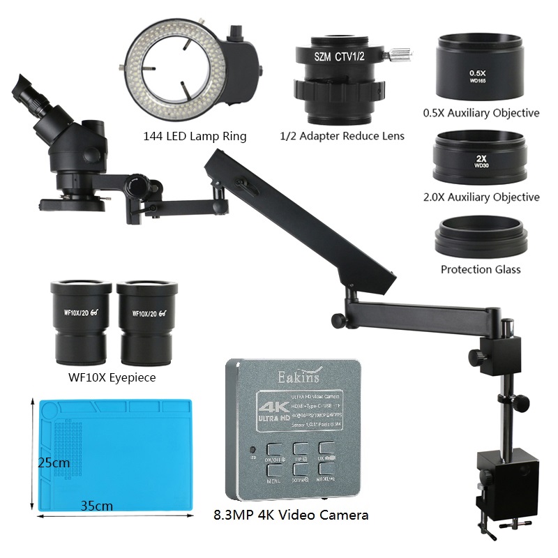 Simul Focal Zoom 3.5X-90X Arti - Trinocular Stereo Microscope 7X-45X 评论和价格