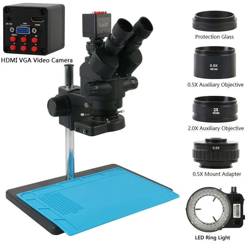 1080P 2K 4K 36MP VGA HDMI Type - Trinocular Stereo Microscope 7X-45X 评论和价格