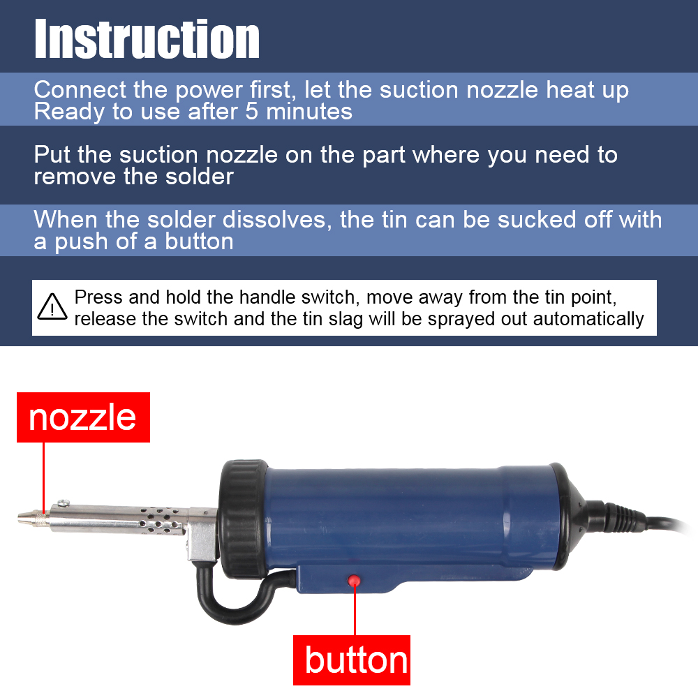 Tin Sucker Vacuum with 3 Sucti - Desoldering Pump Electric Vacuum Station 评论和价格